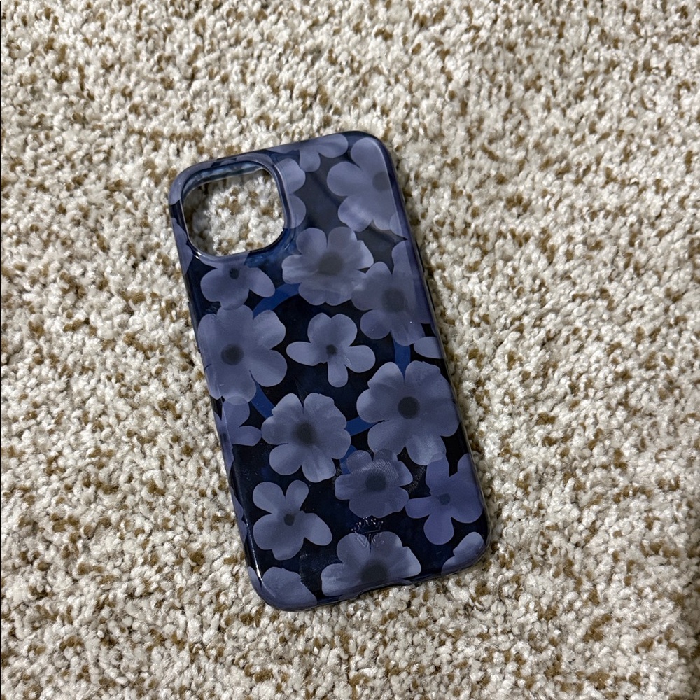 Velvet Caviar Floral Blue iPhone Mag Safe Case. iPhone 13.